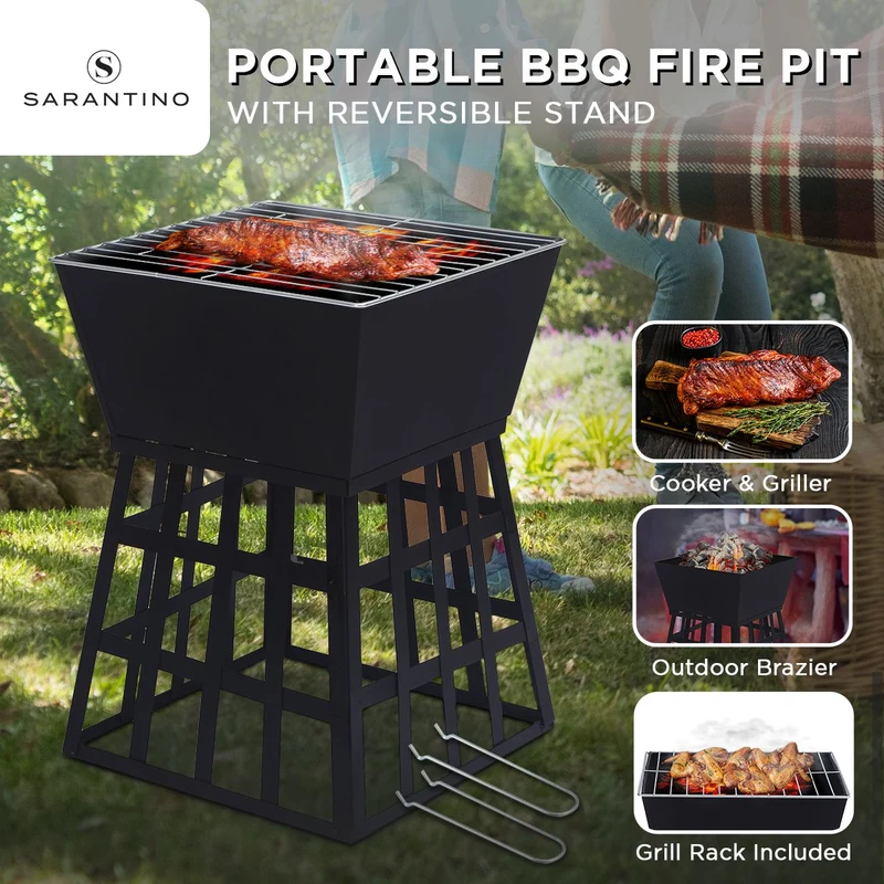 Wallaroo Portable Outdoor Fire Pit for BBQ, Grilling & Camping Cooking