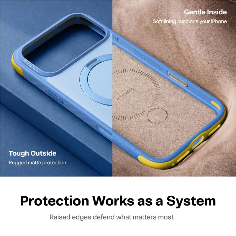 Torras Ostand Q3 Rugged Case for iPhone 18 Pro Max (Island Blue)