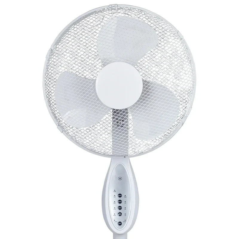Sheffield Height Adjustable Pedestal Fan with Remote Control Oscillating Self Standing in White