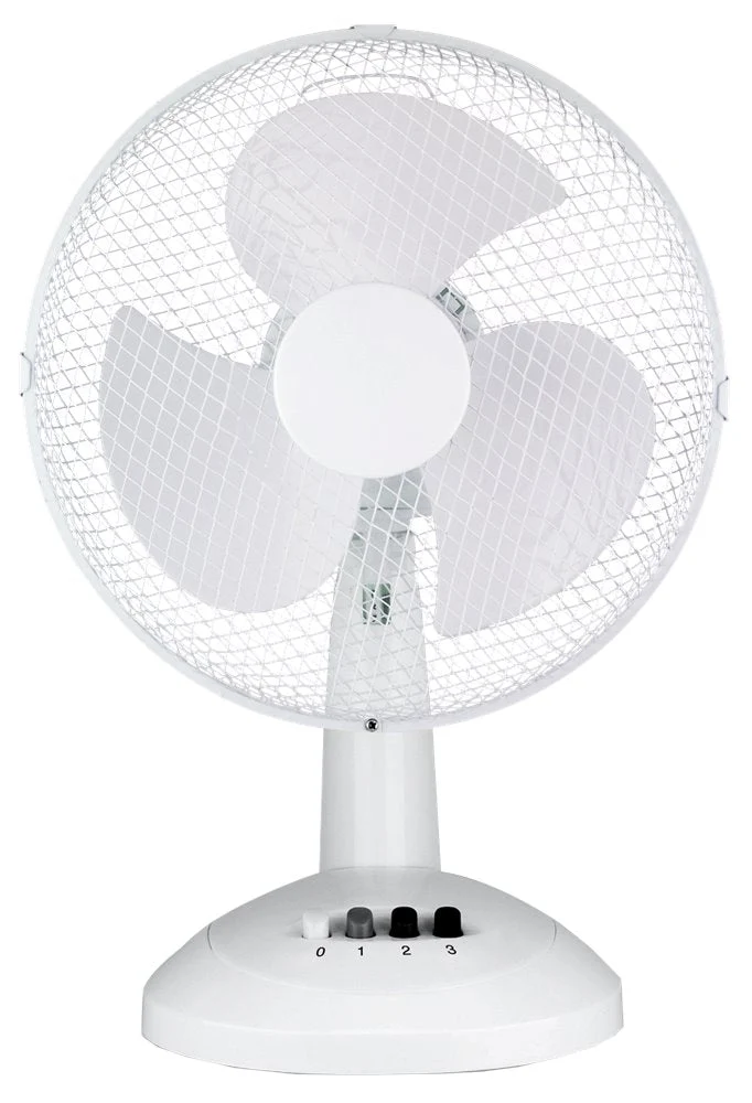Sheffield 30cm Desk/Table Fan with 3 Speed Settings in White (PL705)