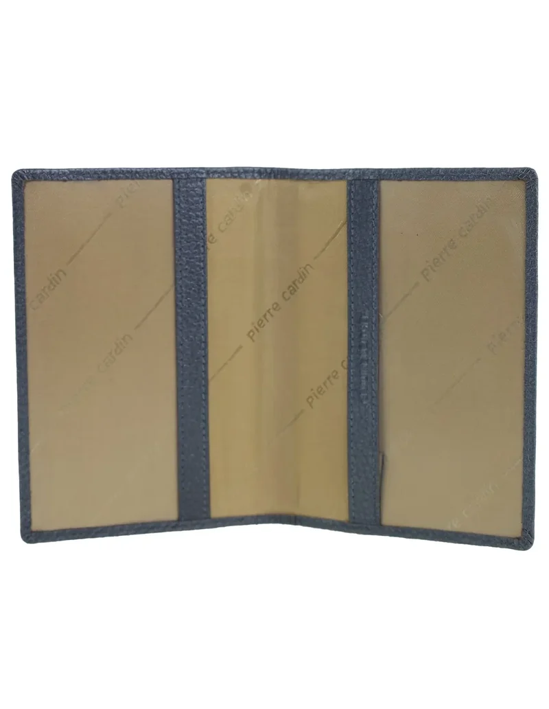 Pierre Cardin Leather Passport Travel Wallet Cover in Metallic Grey