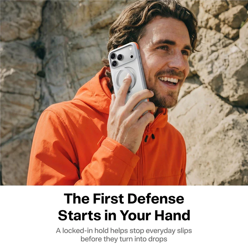 Torras Ostand Q3 Rugged Case for iPhone 18 Pro Max (Sunrise White)
