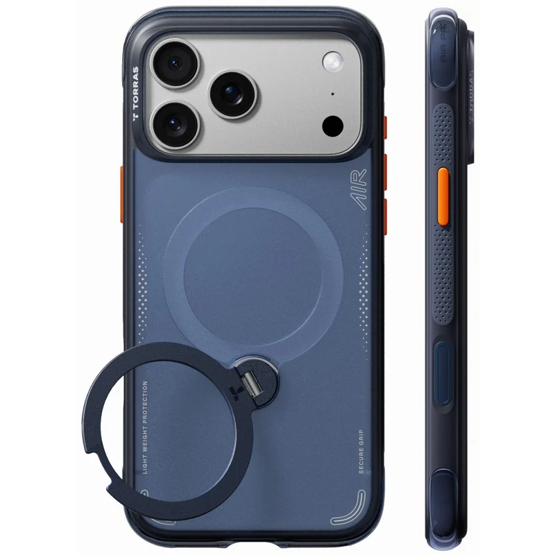 Torras Ostand Q3 Air Case for iPhone 18 Pro Max (Deep Blue)