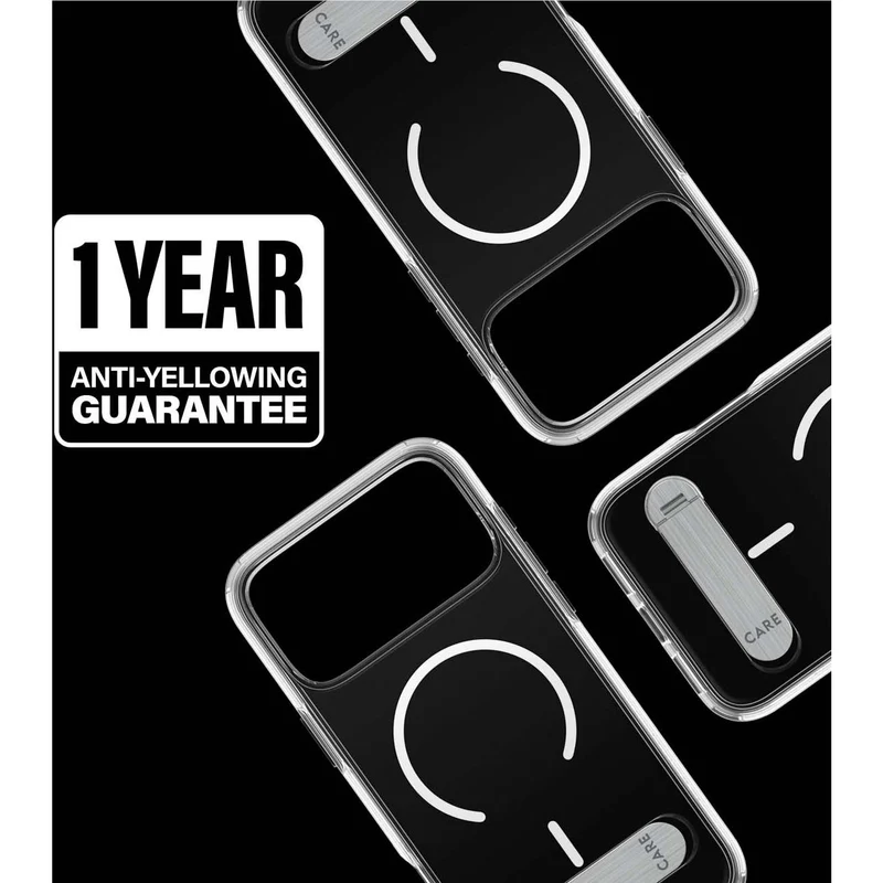 CARE by PanzerGlass Kickstand MagSafe Case for iPhone 18 Pro Max/17 Pro Max (Clear/White)