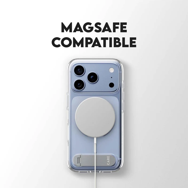 CARE by PanzerGlass Kickstand MagSafe Case for iPhone 18 Pro/17 Pro (Clear/White)