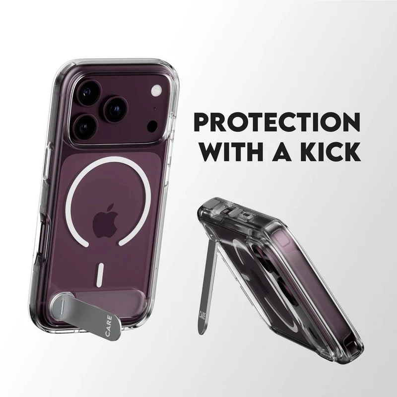 CARE by PanzerGlass Kickstand MagSafe Case for iPhone 18 Pro/17 Pro (Clear/White)