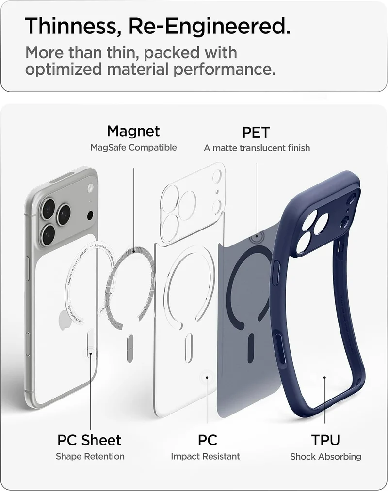 SPIGEN Ultra Hybrid MagSafe Case for iPhone 18 Pro/17 Pro (Frost Deep Blue)