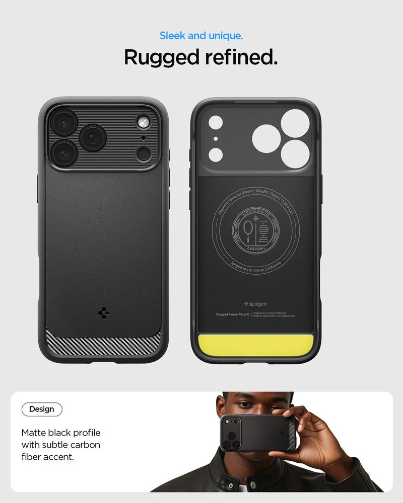 SPIGEN Rugged Armor MagSafe Case for iPhone 18 Pro Max/17 Pro Max (Black)