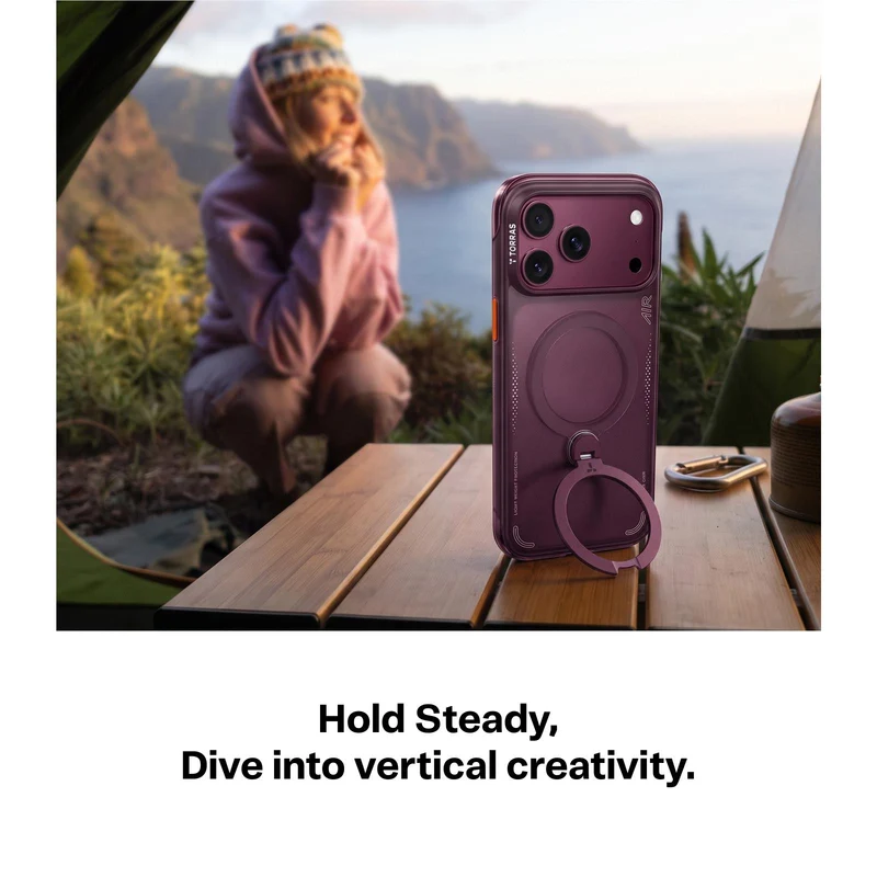Torras Ostand Q3 Air Case for iPhone 18 Pro (Cosmic Purple)