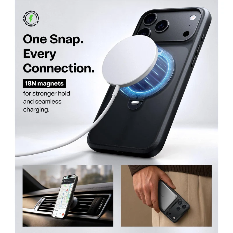 Torras Ostand Q3 Spin Case for iPhone 18 Pro (Black)
