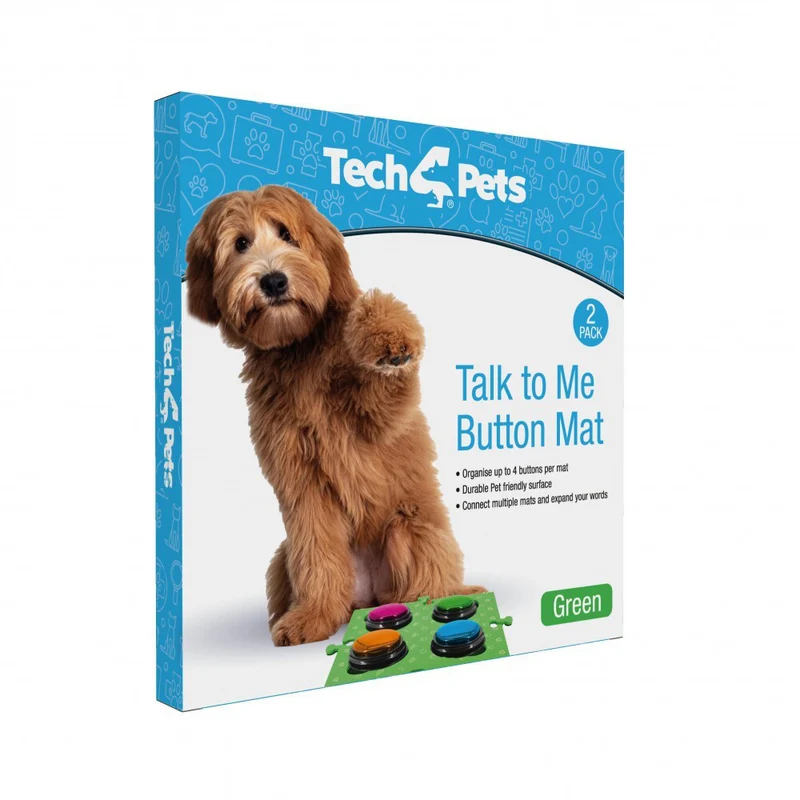 Tech4Pets 2PK Mat Board Organiser Storage Holder For Talking Buttons/Floor Green