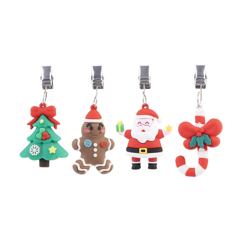 Alfresco Lane 4pc Outdoor Tablecloth Weights Set Festive Design Christmas