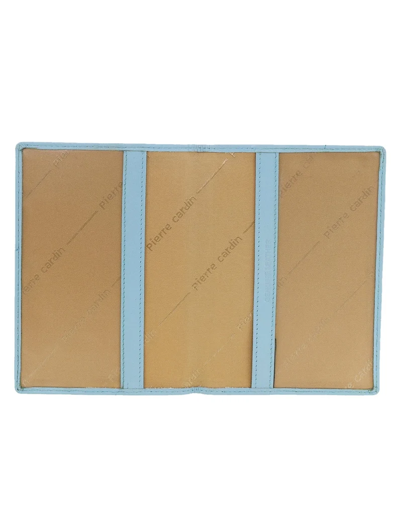 Pierre Cardin Leather Passport Holder/Cover Protected RFID Wallet Aqua