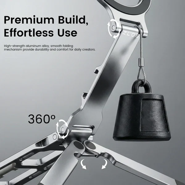 ZLOS PS11 Magnetic Tripod Phone Stand with Auto-Rebound Carabiner