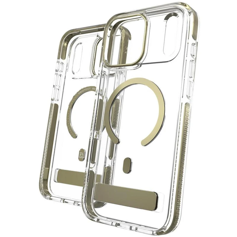 ZAGG Santa Cruz Snap KickStand Metallic Case for iPhone 18 Pro Max/17 Pro Max (Gold)