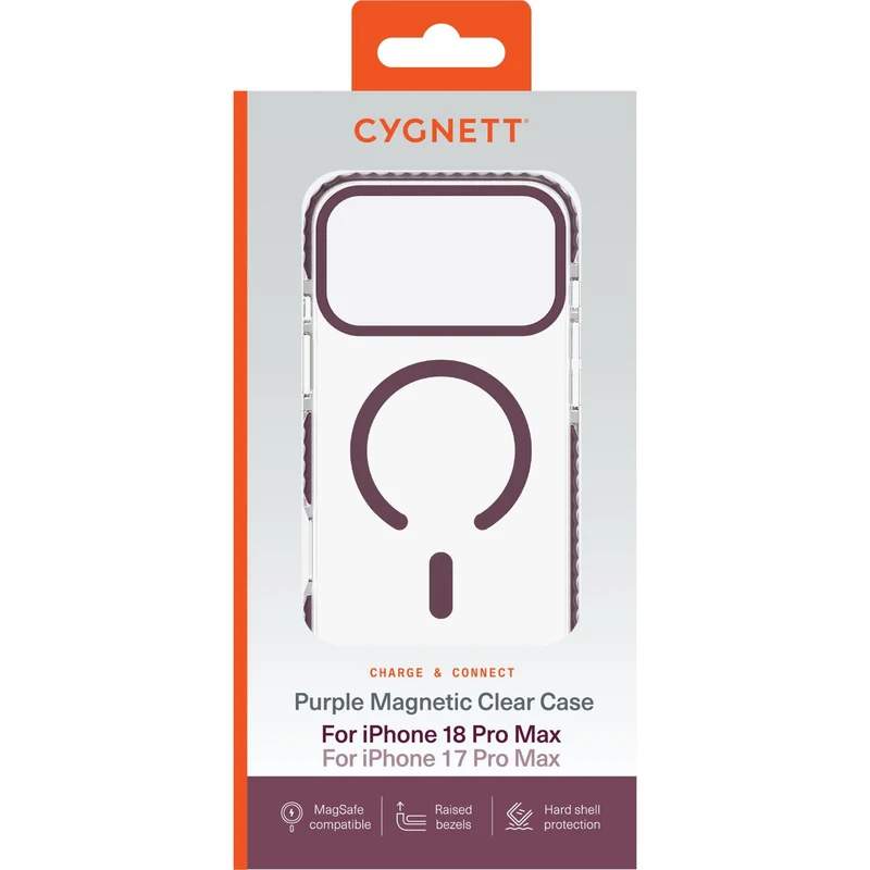 Cygnett Charge and Connect MagSafe Case for iPhone 18 Pro Max/17 Pro Max (Potent Purple)