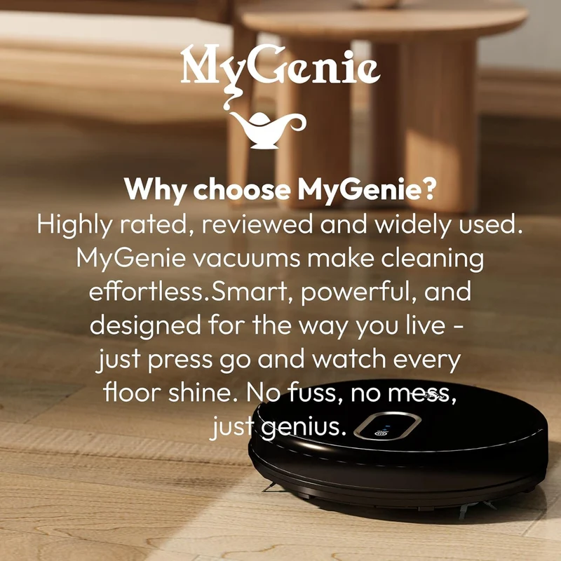 Mygenie Hydraclean Robotic Vacuum (Black)