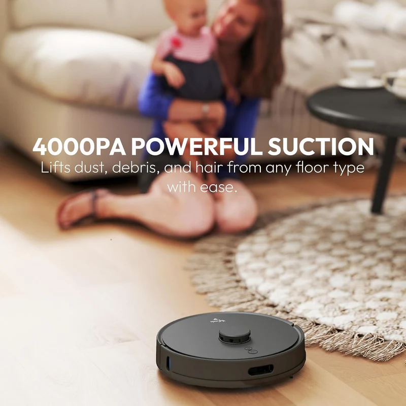 Mygenie Laser Sonic Ai Robotic Vacuum (Black)