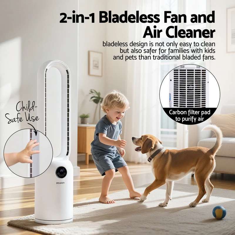 Devanti 2in1 Bladeless Fan Air Purification with Remote 88cm