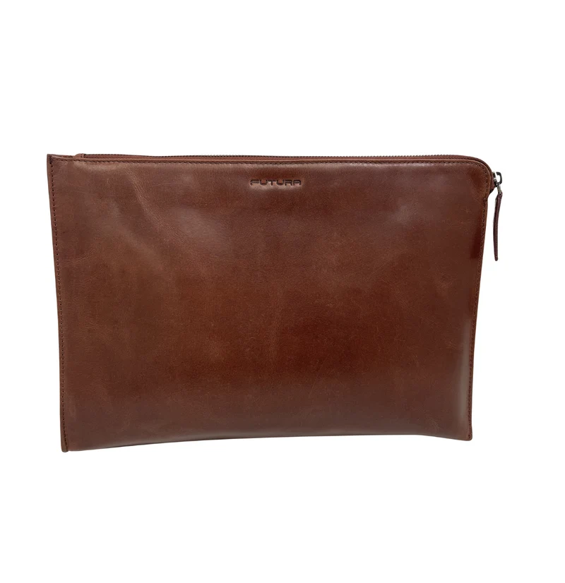 Futura Mens Document Satchel Office Travel College Bag - Brown