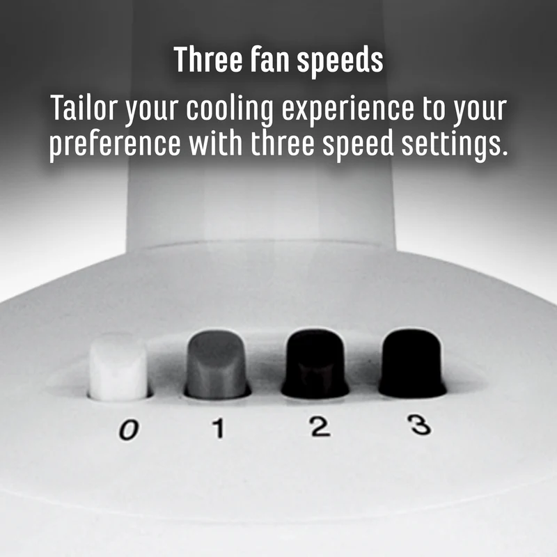 Sheffield 40cm Desk/Table Fan with 3 Speed Settings and Carry Handle in White (PL706)