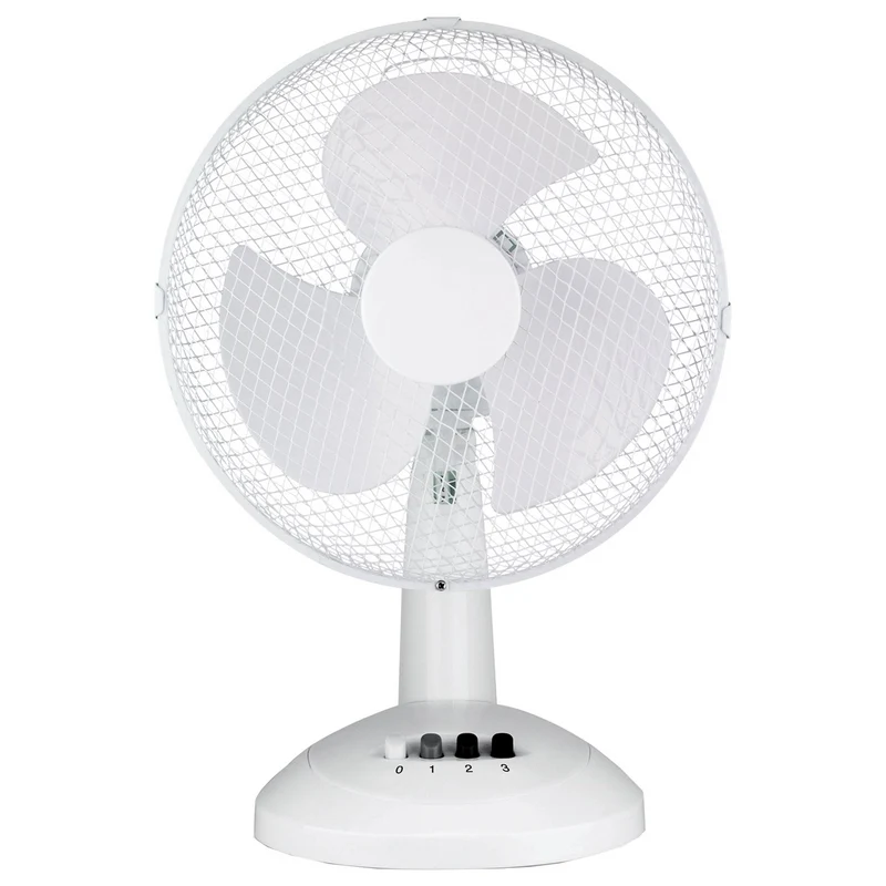 Sheffield 40cm Desk/Table Fan with 3 Speed Settings and Carry Handle in White (PL706)