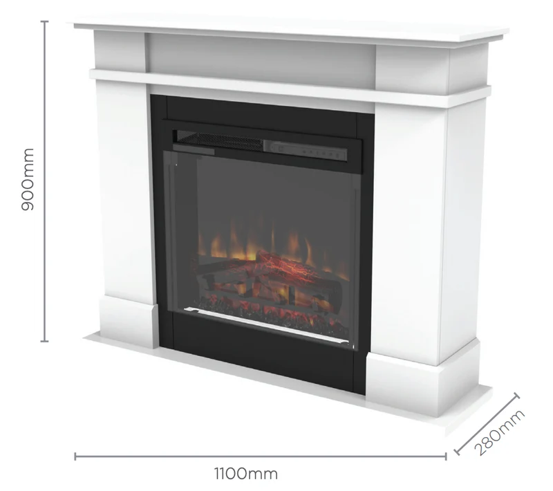 Dimplex 1500W Medium Rail Suite Portable LED Electric Fireplace Room Heater