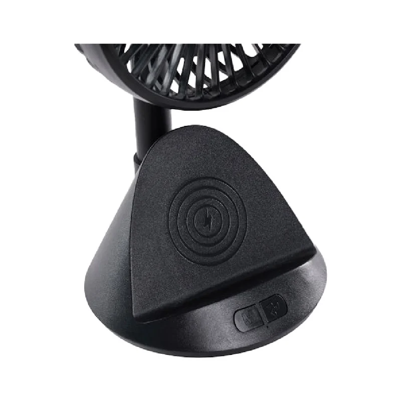 Goldair Portable Rechargeable Desk Fan with Wireless Induction Phone Charger