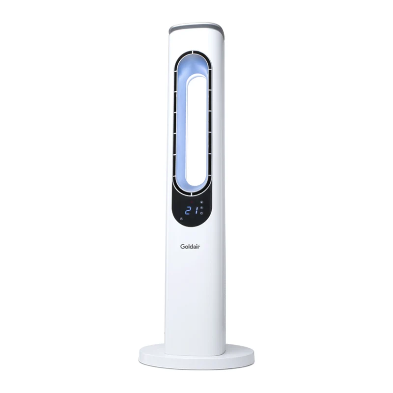 Goldair 94cm 50W Bladeless Electric Cooling Tower Fan with Remote/Mood Light - White