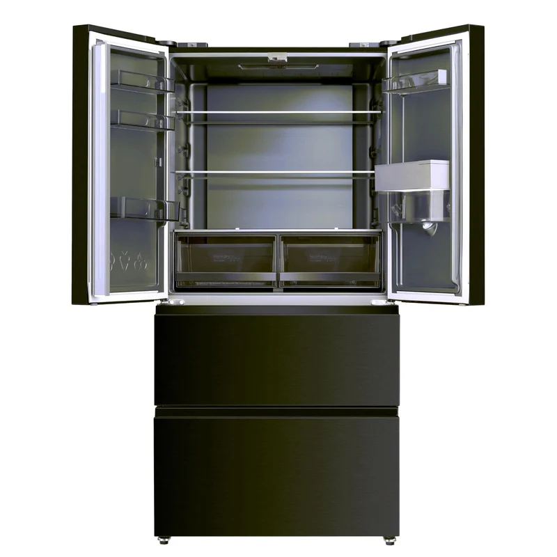 CHiQ CFD505NBSD 505L French Door Fridge (Black Steel)