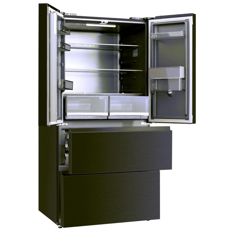 CHiQ CFD505NBSD 505L French Door Fridge (Black Steel)