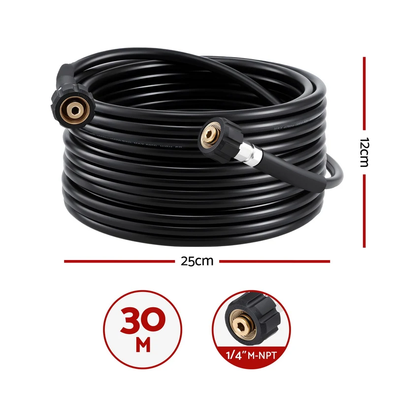 Giantz Pressure Washer Hose 30M 5800PSI Power Replacement Extension 1/4'' Quick Connect