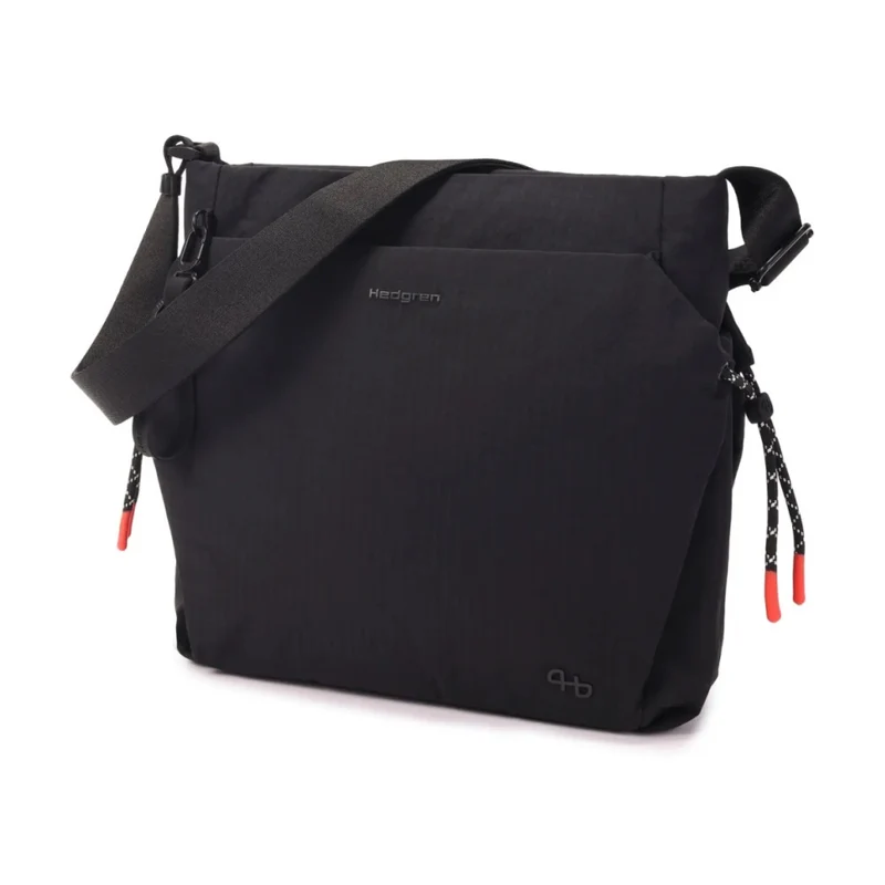 Hedgren MAKOTO 15.2L Womens Square Crossover Bag Lightweight Crossbody Black