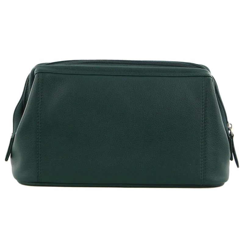 Pierre Cardin Rustic Leather Toiletry/Travel/Cosmetic Utility Bag Zirkon