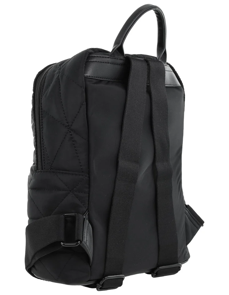 Pierre Cardin Nylon Quilted Casual Travel Backpack Bag 30x31cm Black