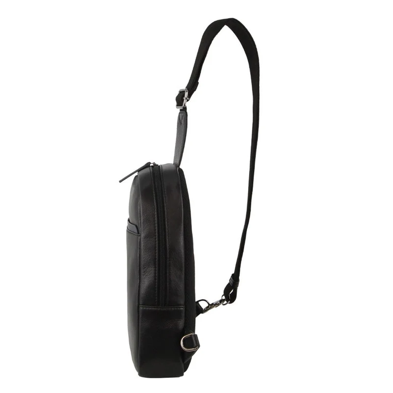 Pierre Cardin Men's Leather 3-Way Crossbody Sling Bag 24x31cm Black