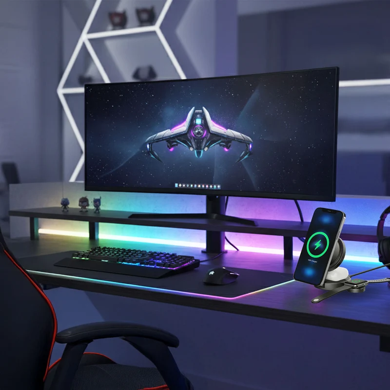 Laser 3 in 1 Foldable Wireless Charging Stand