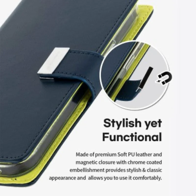 Goospery Rich Diary for iPhone 16 Plus - Navy