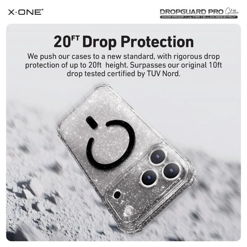 X.One [Mgsafe] Glitter Impact Protection Case iPhone 17 Pro - Glitter Black