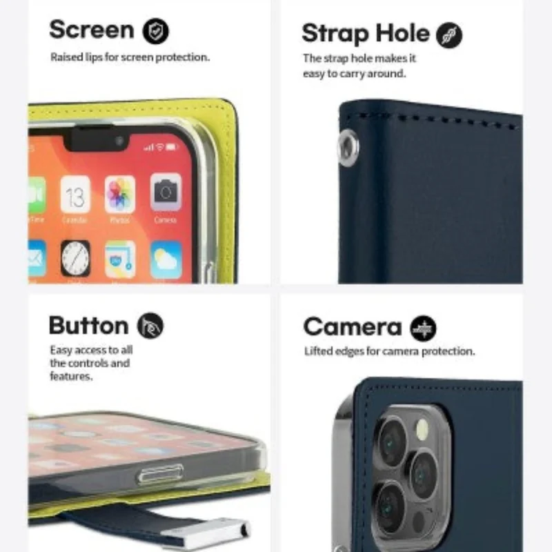 Goospery Rich Diary for iPhone 16 Pro Max - Gold