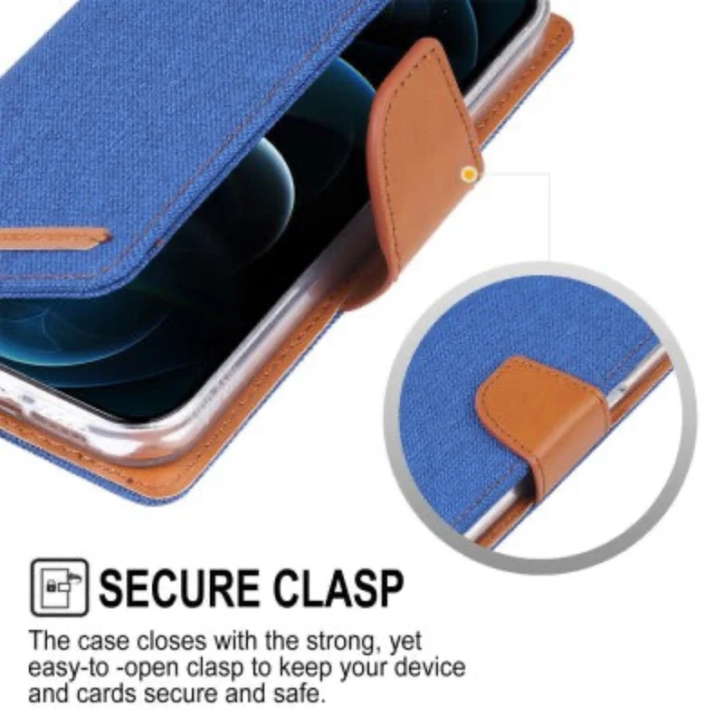 Goospery Canvas Diary case for iPhone 14 Plus - Navy