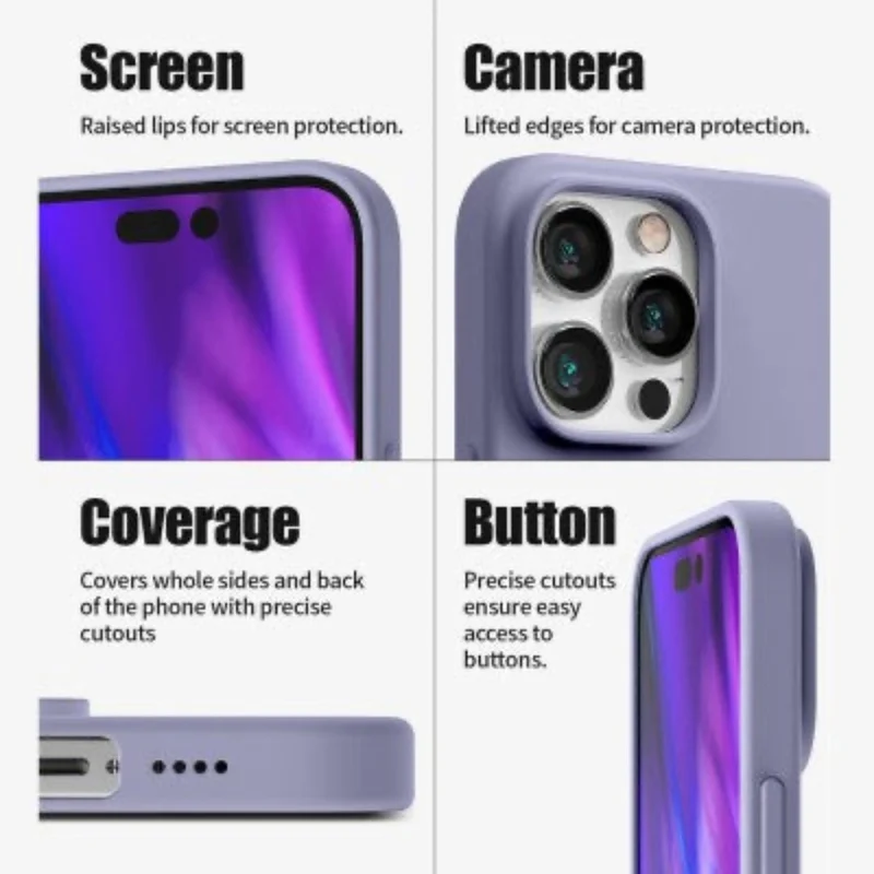 Goospery Silicon for iPhone 16 Pro Max - Lavender Grey