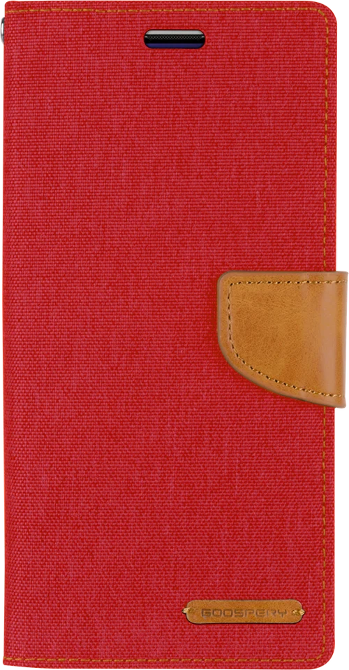 Goospery Canvas Diary For iPhone 13 Pro Max - Red