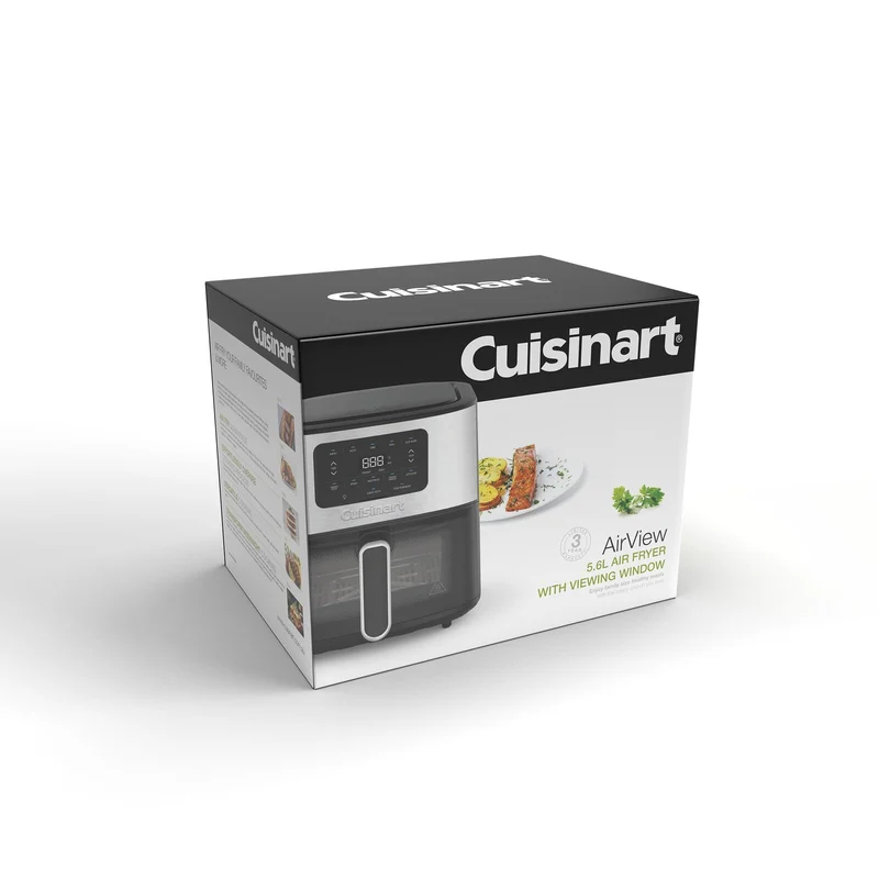 Cuisinart AirView 5.6L Air Fryer 1800W 5 Functions Viewing Window in Silver