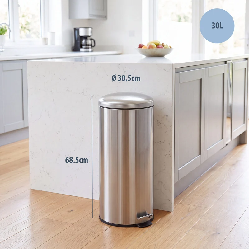 Hacienda 30L Pedal Bin with Stainless Steel and Plastic Construction