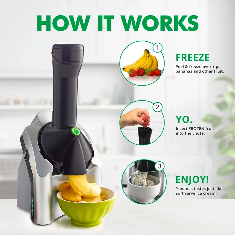Yonanas Electric Dessert/Frozen Ice Fruit 200W Silver