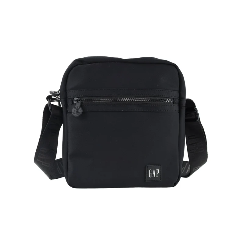 GAP Unisex Nylon Shoulder Crossbody Bag w/ Secure Zip 24x29cm Black