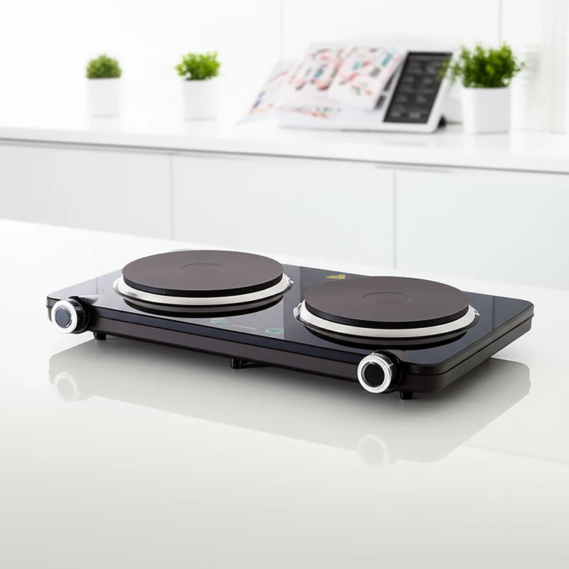 Westinghouse Electric 2250W Portable Double Solid Hotplate (Black)