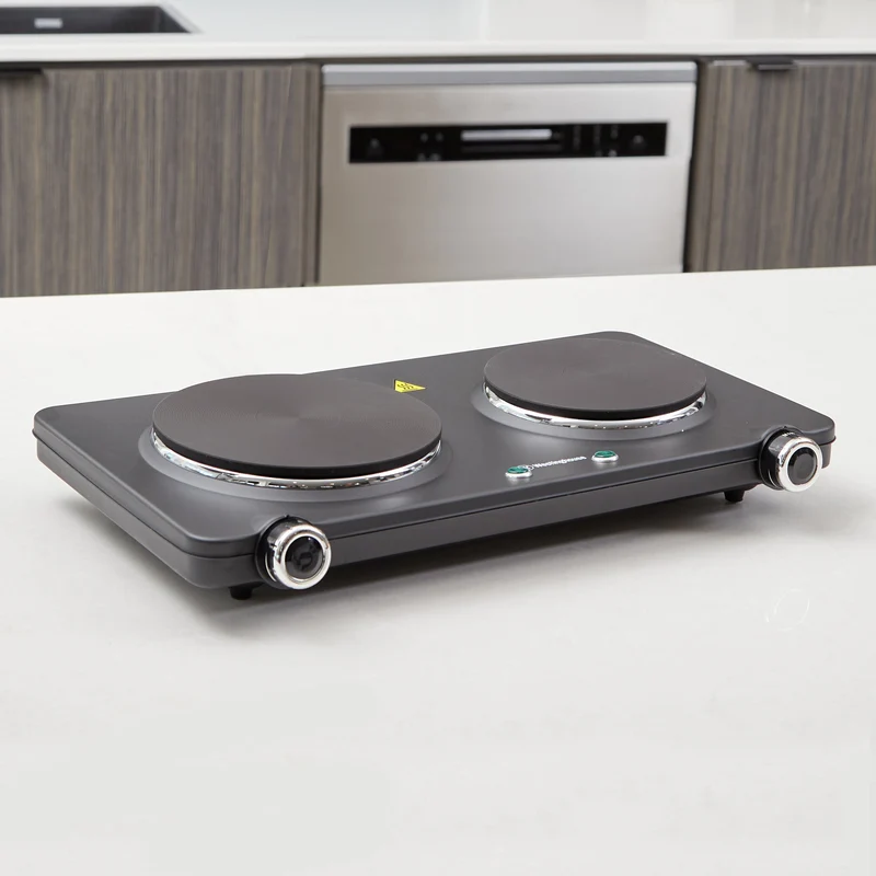 Westinghouse Electric 2250W Portable Double Solid Hotplate (Black)