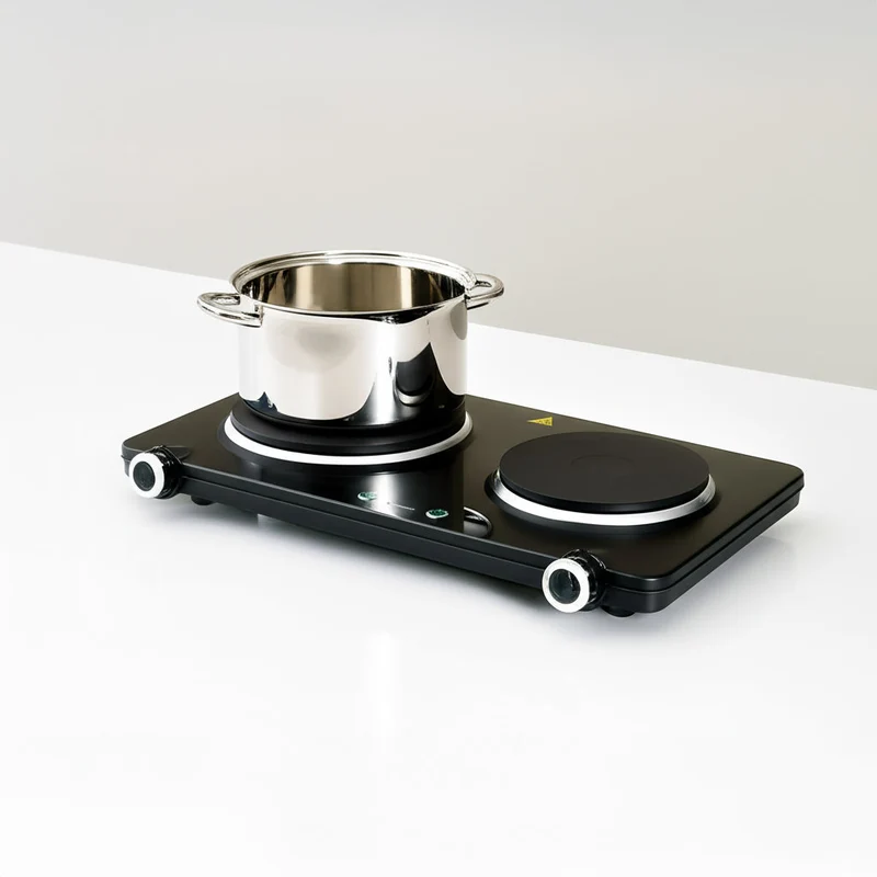 Westinghouse Electric 2250W Portable Double Solid Hotplate (Black)